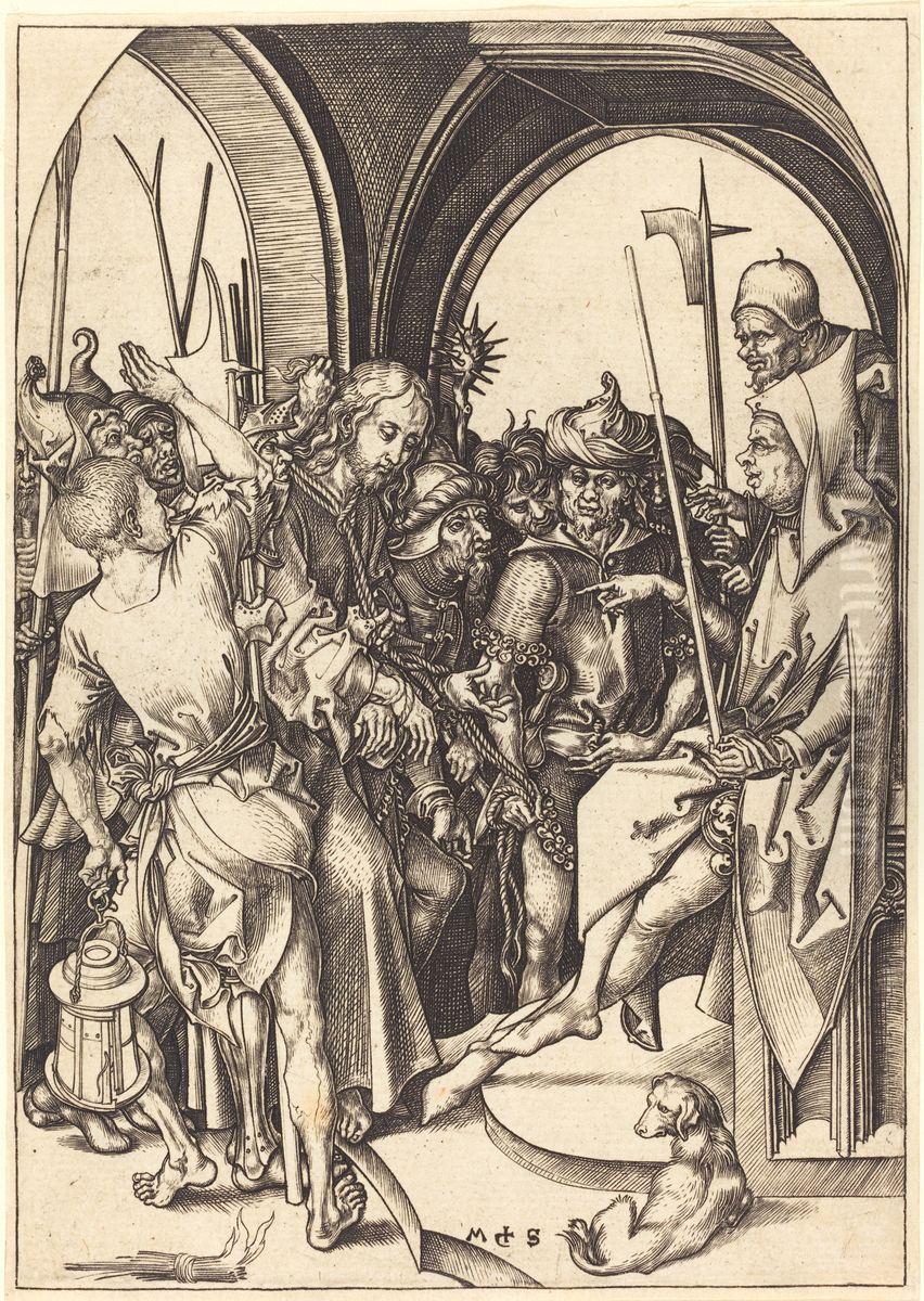 Christ Before Annas Oil Painting by Martin Schongauer