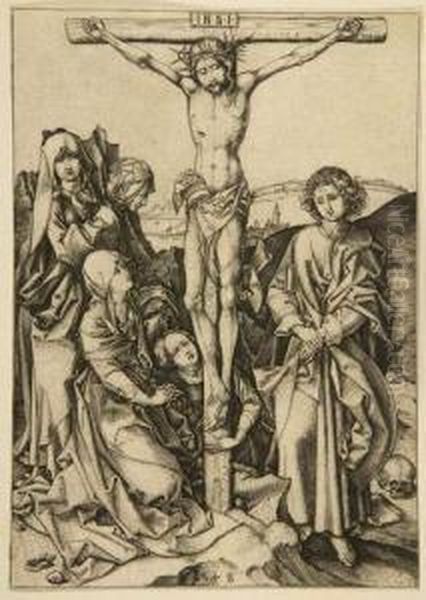 Christus Am Kreuz. Oil Painting by Martin Schongauer
