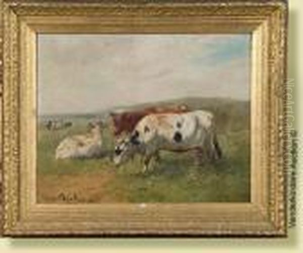 Vaches Au Pre Oil Painting by Paul Henry Schouten