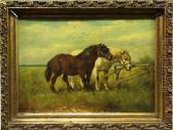 Category: Painting
 Description:twee Paarden In De Weiden Oil Painting by Paul Henry Schouten