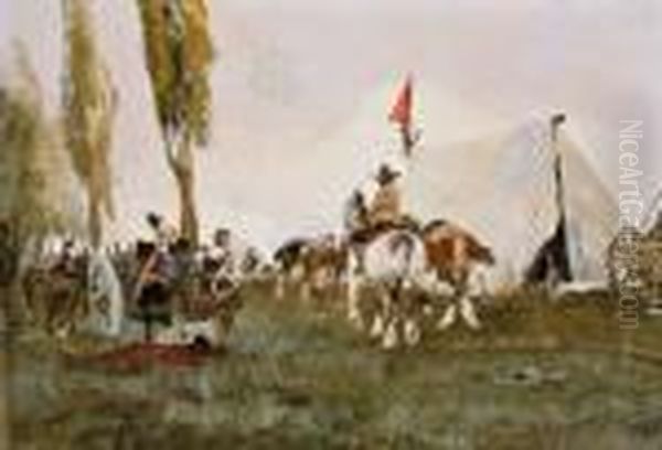 Militarisches Lager Oil Painting by Wilhelm Schreuer