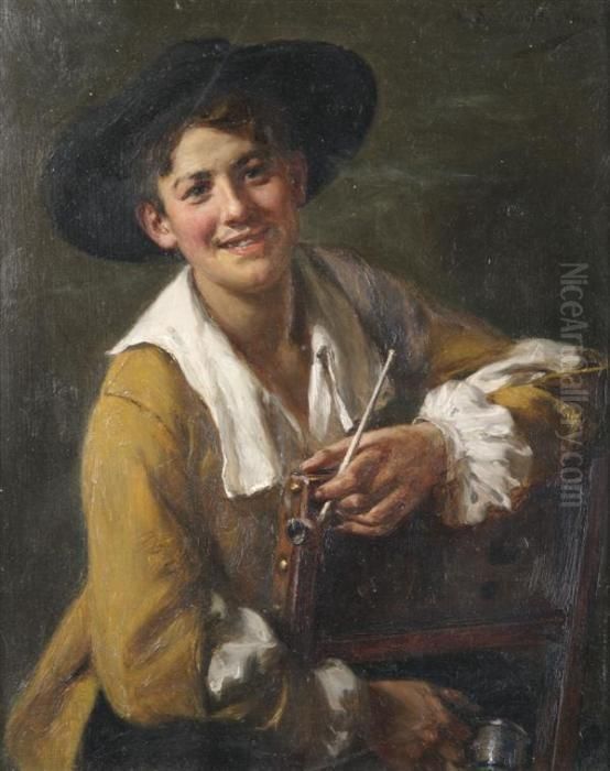 Portrait Of A Young Man Oil Painting by Albert Friedrich Schroder
