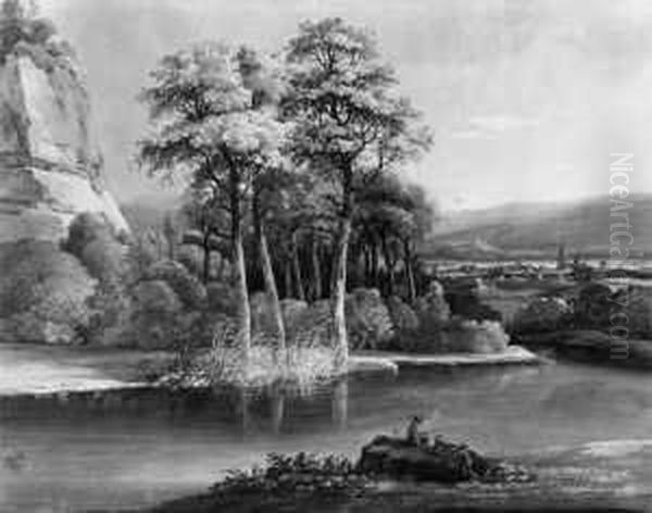 Signiert Und Datiert Unten Rechts: C.g. Schuz Le Neveu 1793. Oil Painting by Christian Georg Ii Schuz