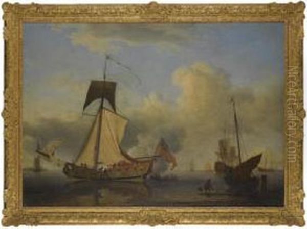 Sir William Courtenay's Sloop-rigged Yacht Oil Painting by Samuel Scott