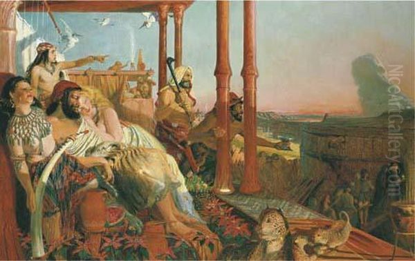 The Eve Of The Deluge. 'for As 
In The Days That Were Before Theflood, They Were Eating And Drinking, 
And Marrying And Giving Inmarriage, Until The Day That Noah Entered Into
 The Ark'. Matthewxxiv, Verse 38 Oil Painting by William Bell Scott