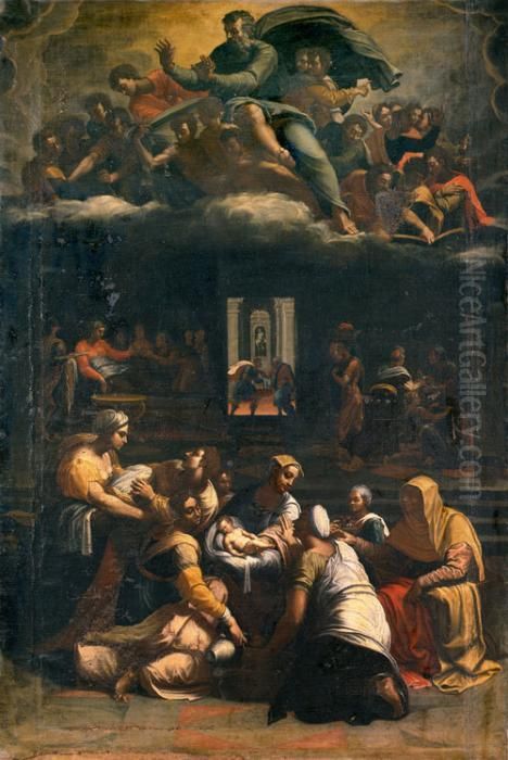 Nascita Della Vergine Oil Painting by Sebastiano Del Piombo
