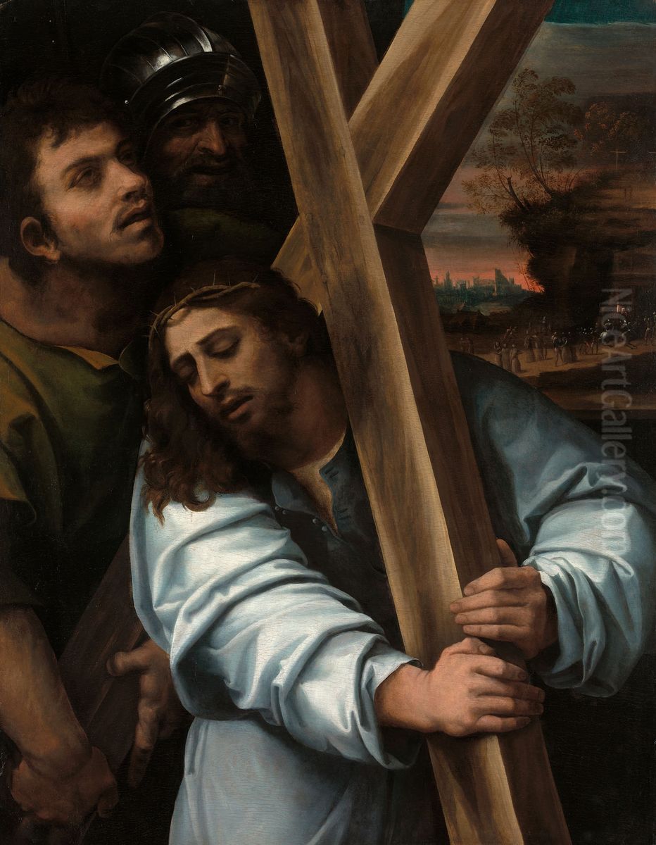 Christ Carrying The Cross Oil Painting by Sebastiano Del Piombo