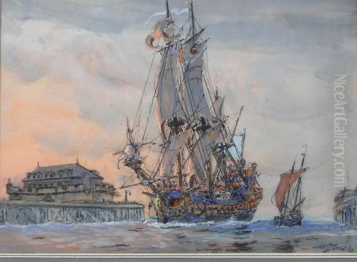 Nomme Peintre Officiel De La Marine En 1907 Oil Painting by Albert Sebille