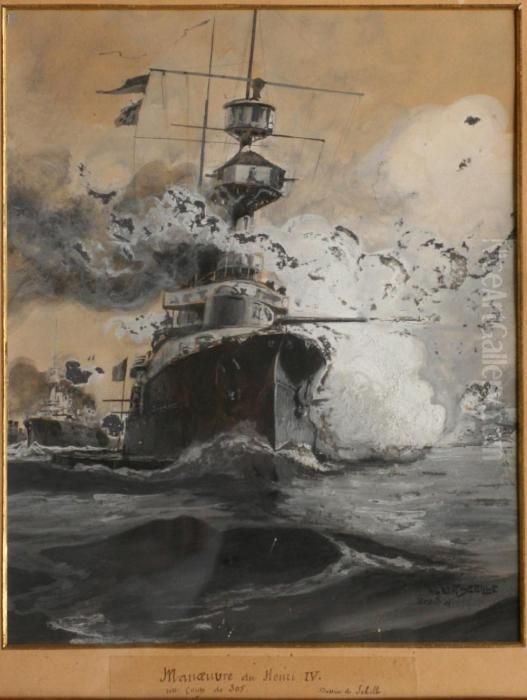 Manoeuvre Du Henri Iv Oil Painting by Albert Sebille