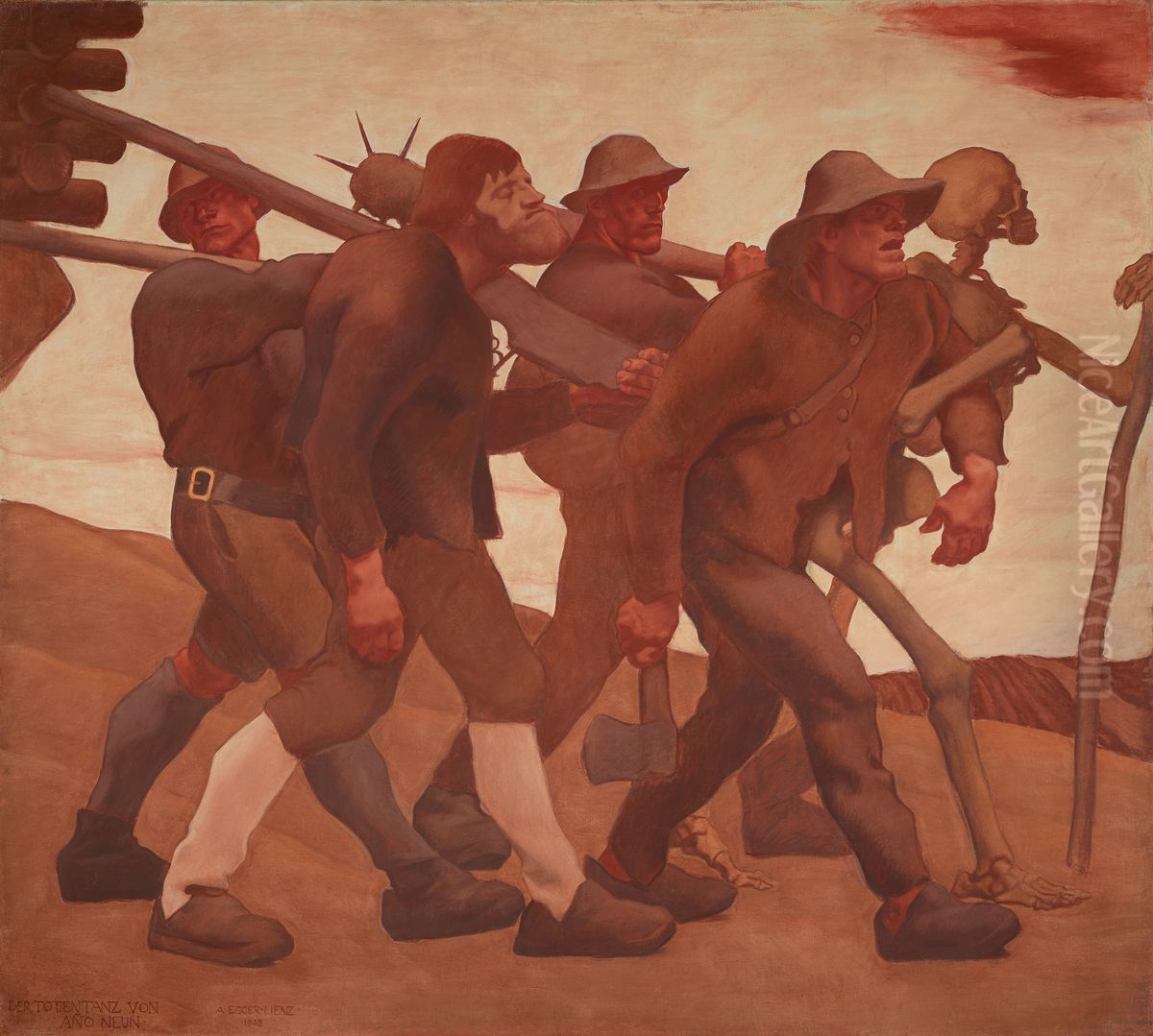 Der Totentanz von Anno Neun Oil Painting by Albin Egger-Lienz