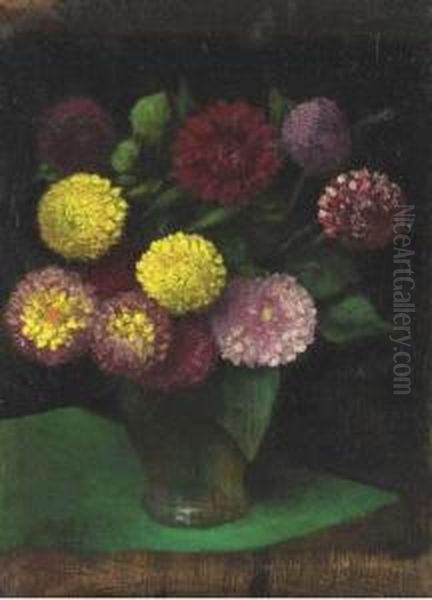 Carnations Oil Painting by Arthur Segal