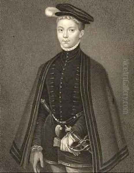 Portrait of Henry Stewart 1545-67 Lord Darnley from Lodges British Portraits Oil Painting by Eworth or Ewoutsz, Hans