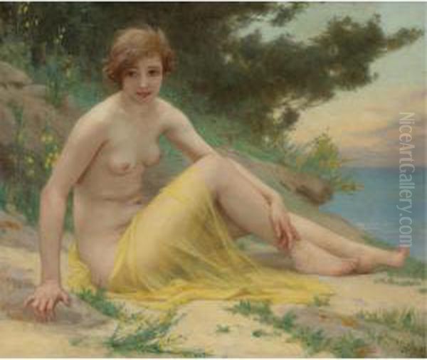 On The Shore Oil Painting by Guillaume Seignac