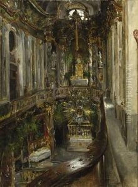 Inneres Von St. Johann
 Nepomuk Oil Painting by Carl Seiler