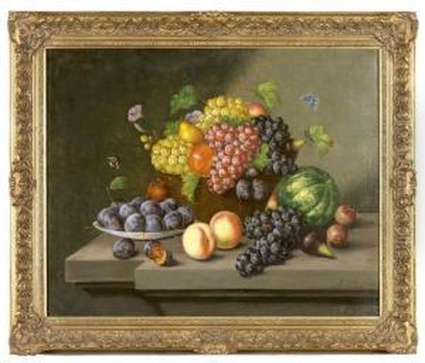 Obststillleben Oil Painting by Georg (Johann G.) Seitz