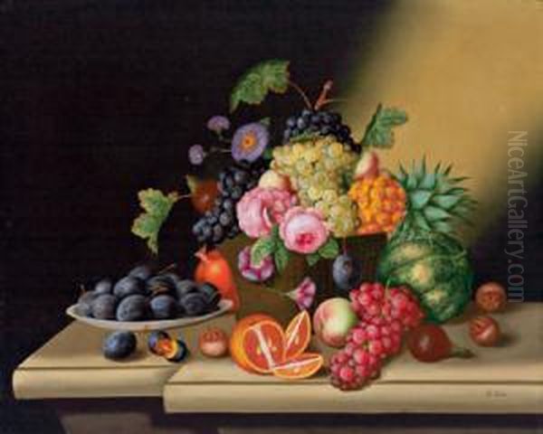 Stillleben Mit Orange Oil Painting by Georg (Johann G.) Seitz