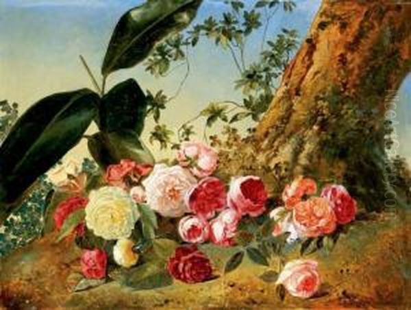 Roses Oil Painting by Georg (Johann G.) Seitz