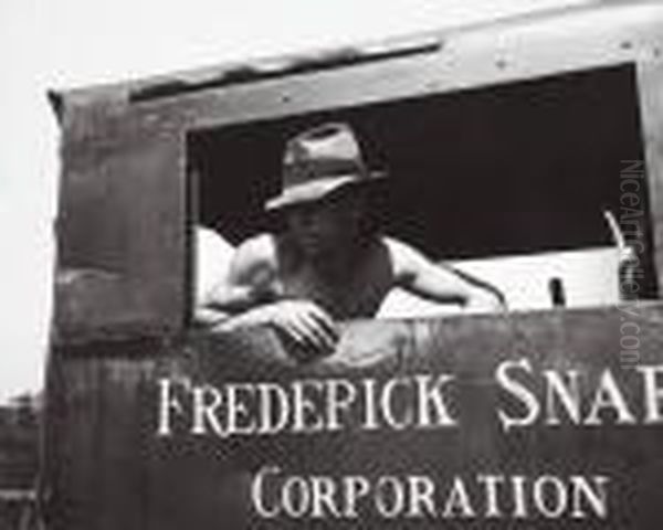 Tractor Driver, Circa 1938 Oil Painting by Peter Sekaer