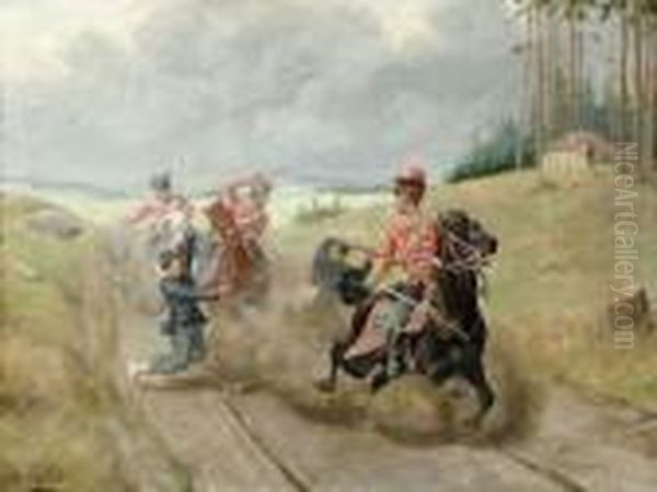 Hussard Chargeant Oil Painting by Christian I Sell