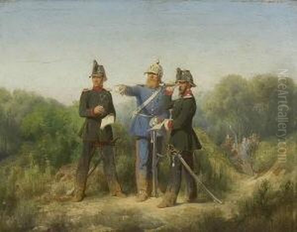 Szene Aus Dem Deutsch-danischen
 Krieg Oil Painting by Christian I Sell