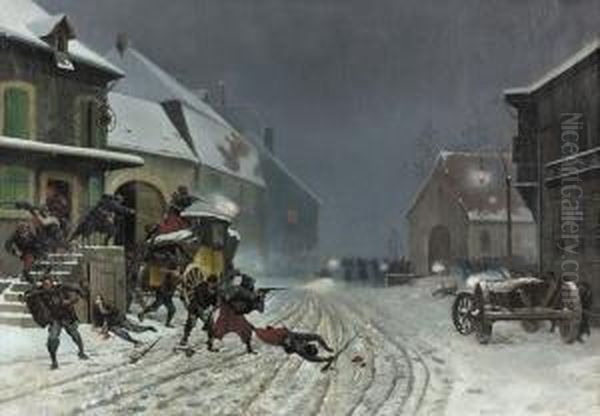 Umkreis
Infanterie Im Strassenkampf. Oil Painting by Christian Ii Sell