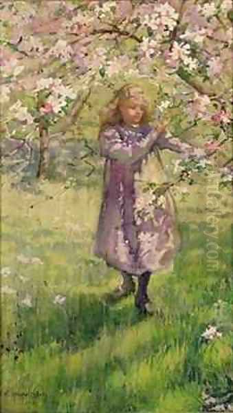 Picking Apple Blossom Oil Painting by Ethel Horsfall Ertz