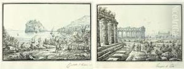 Un Album Contenant Vingt Et Une 
Vues De Naples, Ischia, Vietri, Pozuoli, Salerne, Amalfi... Oil Painting by Antonio Senape