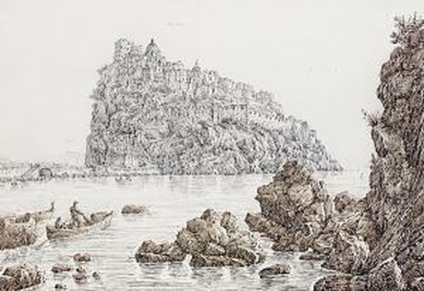 Castello D'ischia Oil Painting by Antonio Senape