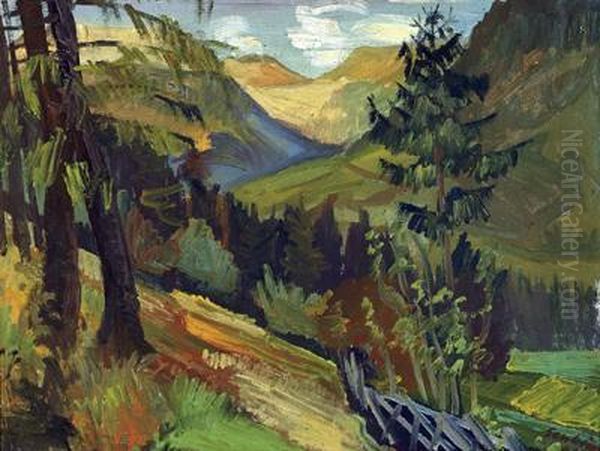 Blick Zum Silberpfennig/gasteinertal Oil Painting by Franz Senkinc
