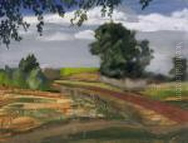 Elbe- Felderf Oil Painting by Franz Senkinc