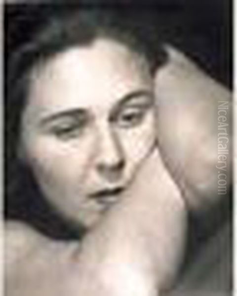 Portrait De Sa Maitresse Mia Riegler, Vienne, Circa 1931 Oil Painting by Franz Senkinc