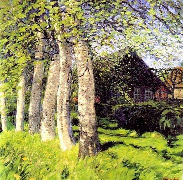 Spring in Worpswede Oil Painting by Hans am Ende