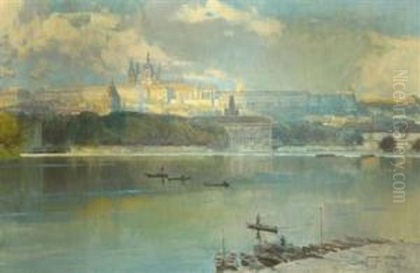 Blick Auf Den Hradschin Oil Painting by Jaroslav Setelik