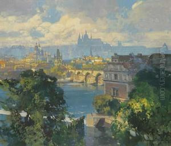 Prague Oil Painting by Jaroslav Setelik