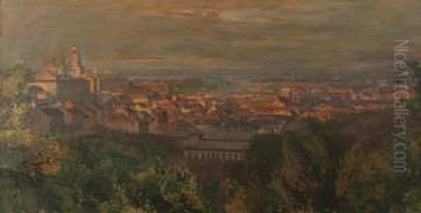 View Of Hradcany From Strahov Monastery Oil Painting by Jaroslav Setelik