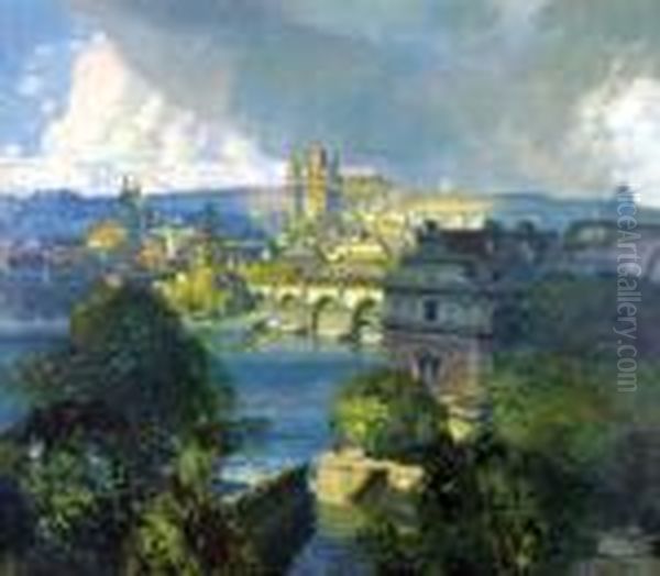 Panorama Prahy Oil Painting by Jaroslav Setelik