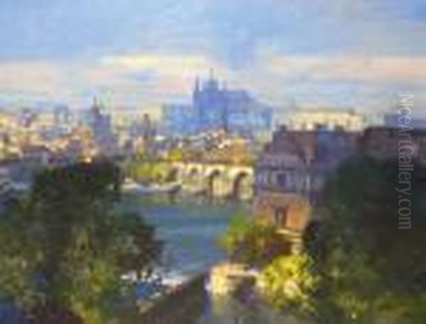 Pohled Na Karluv Most Ahradcany Oil Painting by Jaroslav Setelik