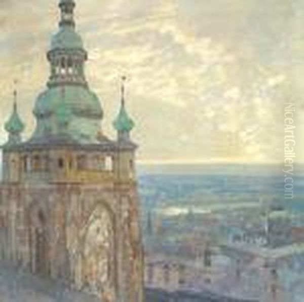 Pohled Od Sv. Vita Oil Painting by Jaroslav Setelik