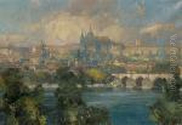 Hradcany Oil Painting by Jaroslav Setelik