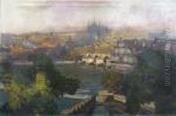 Pohled Na Hradcany Oil Painting by Jaroslav Setelik