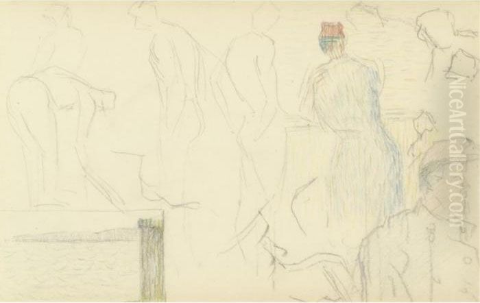 Soldats, Rade De Brest Oil Painting by Georges Seurat