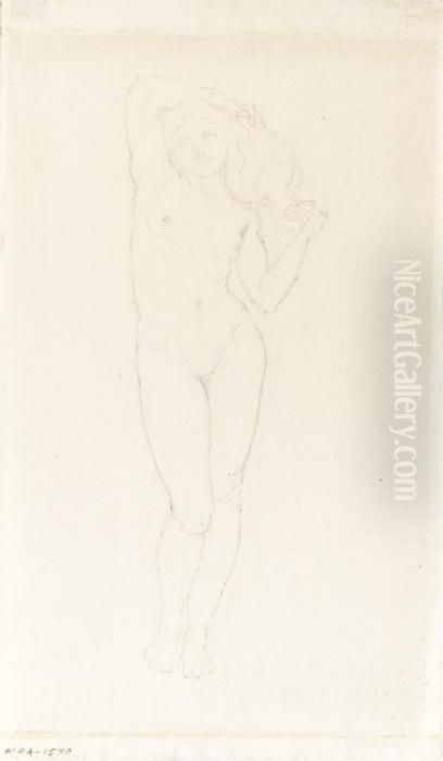 La Source, D'apres Ingres Oil Painting by Georges Seurat