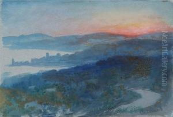 Cannes Oil Painting by Arthur Severn