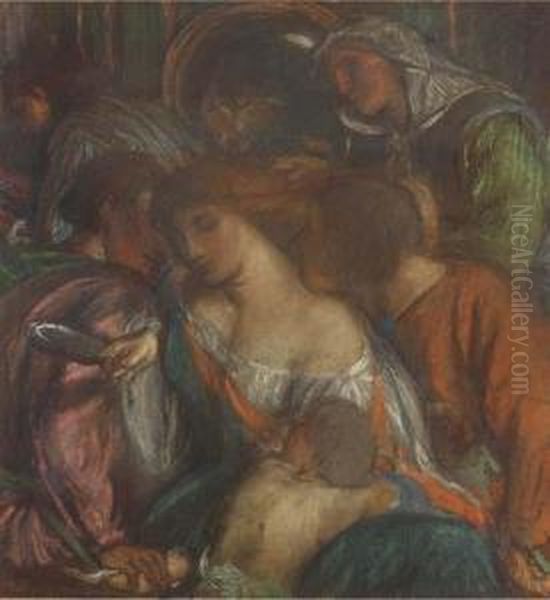 Study For Tibullus In The House Of Delia Oil Painting by Charles Haslewood Shannon