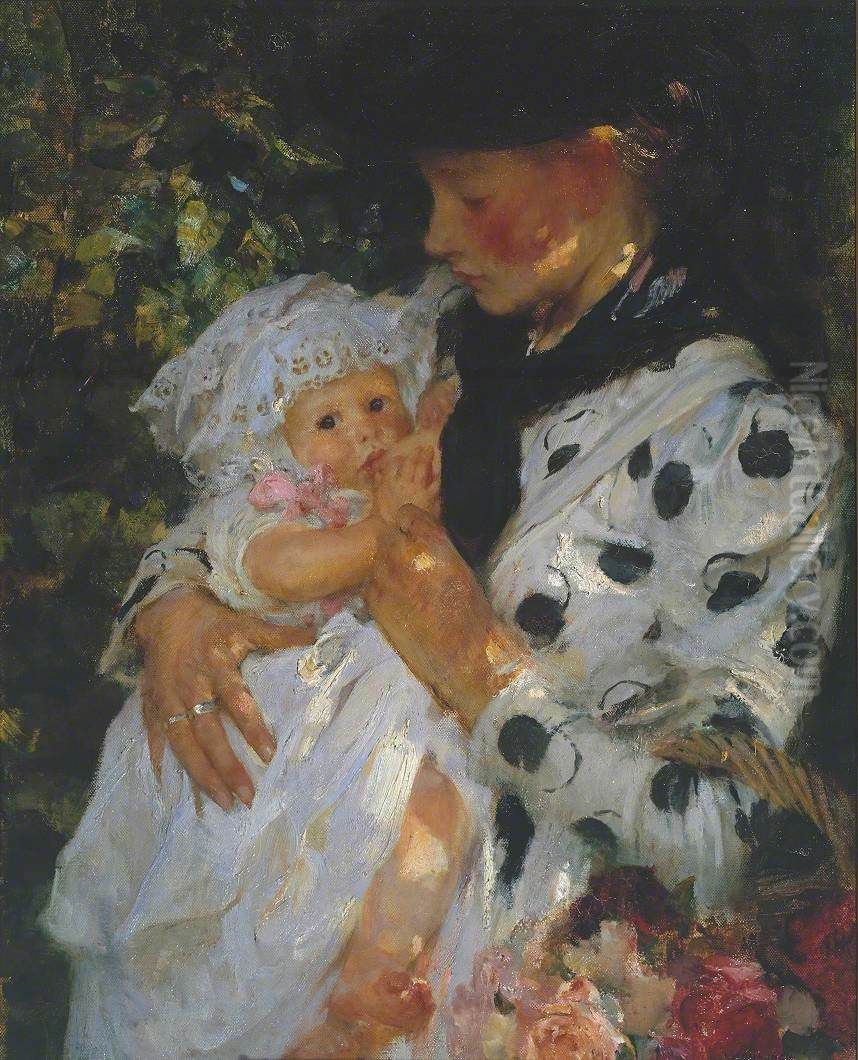 The Flower Girl Oil Painting by James Jebusa Shannon