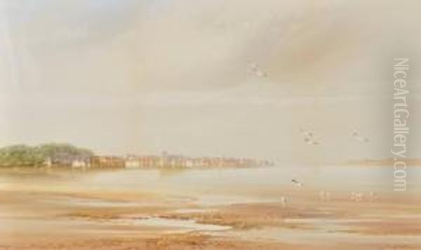 Coastal View Exmouth Oil Painting by John Shapland