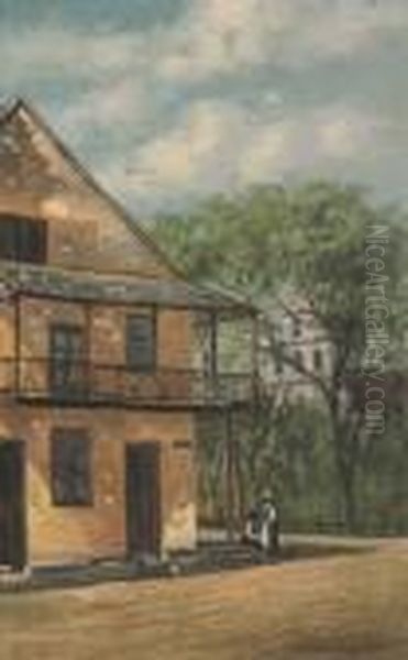 The Old Sanchez House, St. Augustine, Florida Oil Painting by Frank Henry Shapleigh
