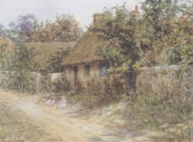 Mud Pies Oil Painting by Caroline Paterson