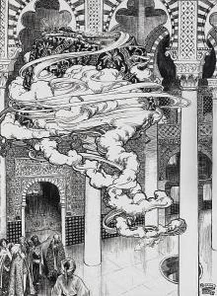 Torello Being Conveyed To Paris 
By Magic Artand Bears Indistinct Inscription 'torello Being Conveyed To 
Parisby Magic Art. Saladin Torello From *** *** Bocacci' (verso. Oil Painting by John Byam Liston Shaw