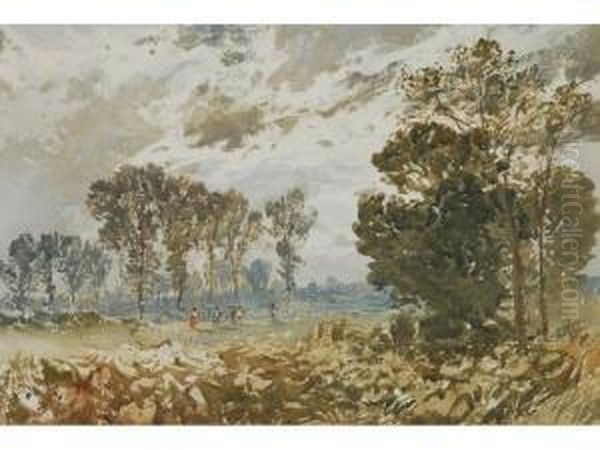 Landscape With Five Market Gardeners Returning From The
Fields Oil Painting by George Sheffield